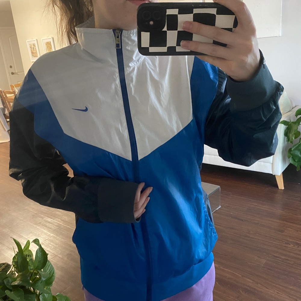 NIKE blue and white boys windbreaker women’s small